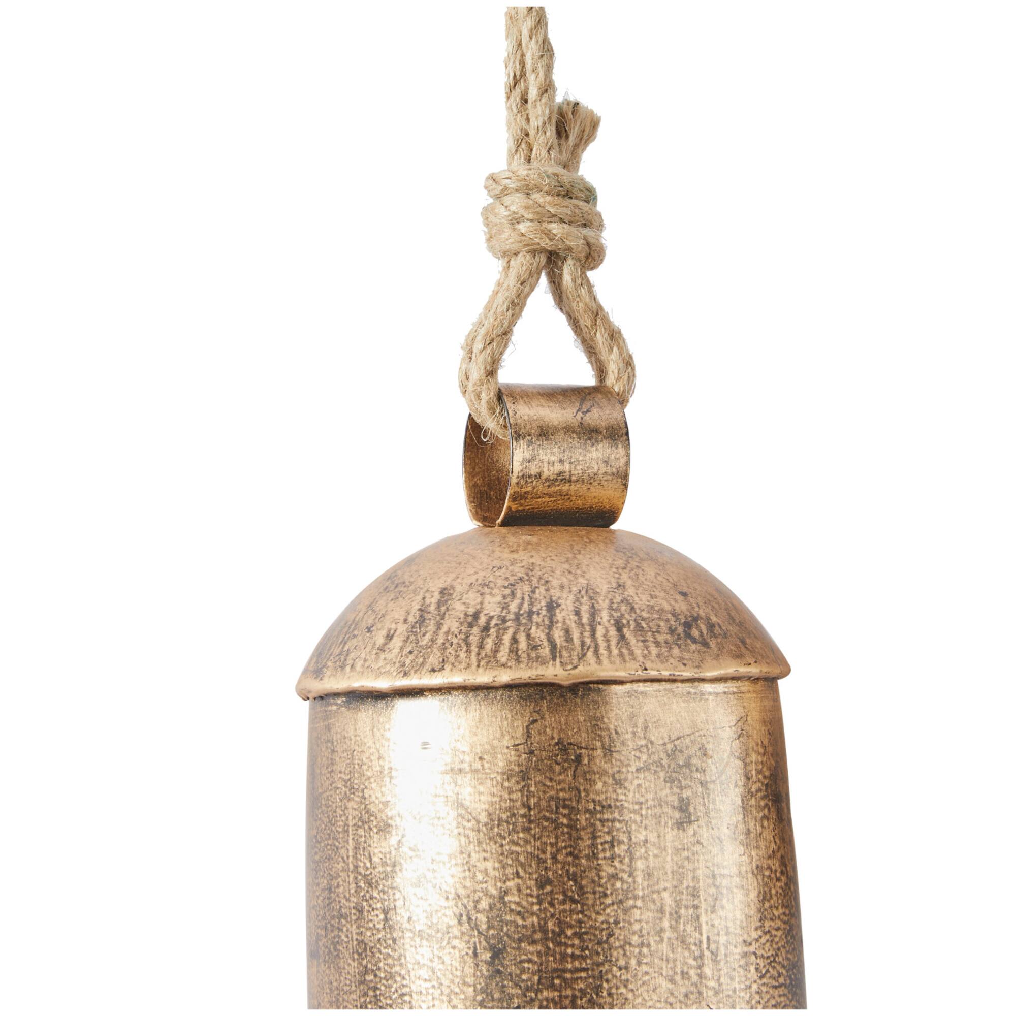Silver Metal Bohemian Decorative Cow Bell, Set of 3" 13", 10", 8"